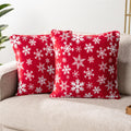Pavilia Holiday Throw Pillow Covers 18X18 Set Of 2, Decorative Pillow Cases Bed Sofa Couch, Christmas Winter Accent Decor Cushio