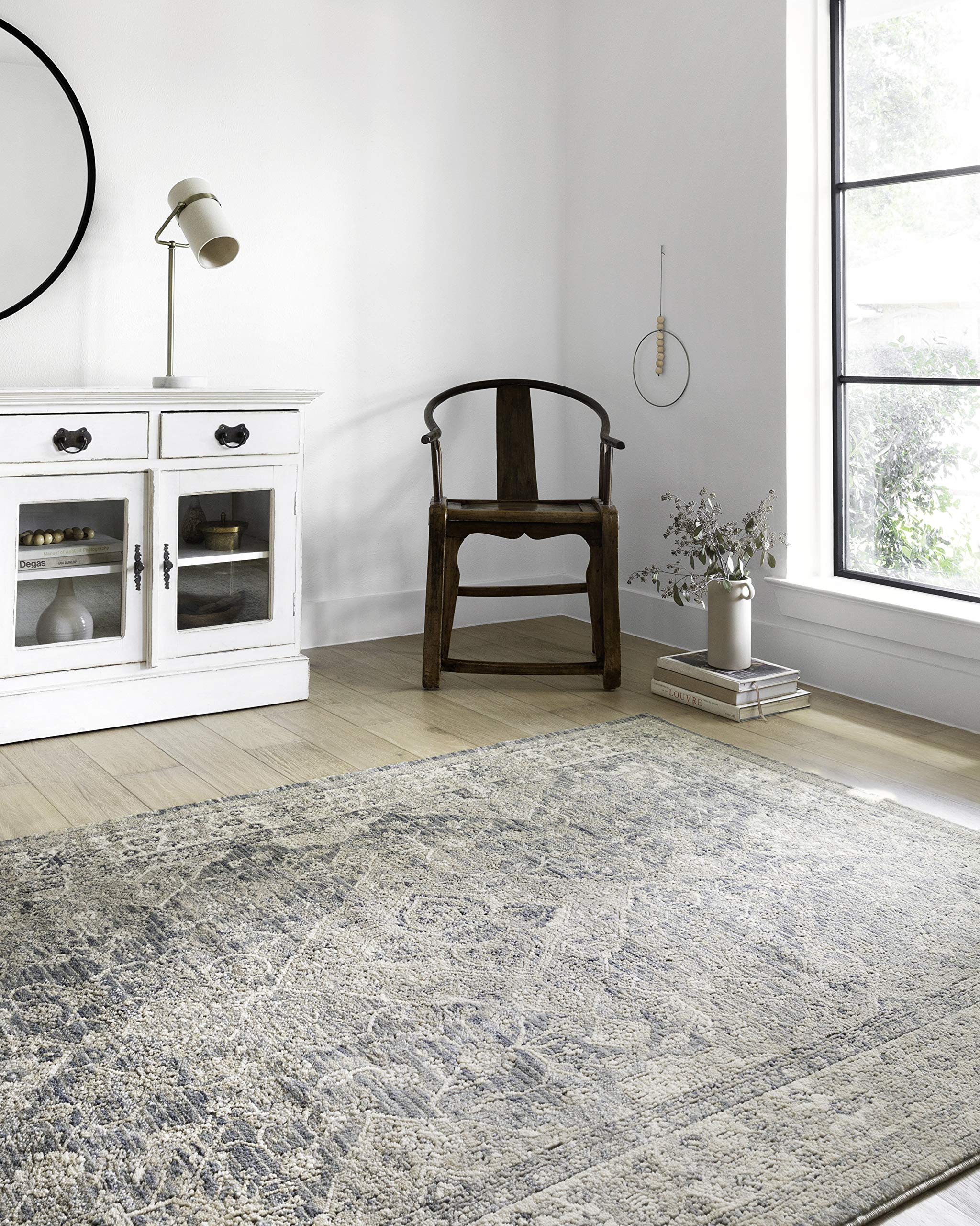 Loloi Teagan Collection 2-8 x 13 Runner Rug in Sky/Natural - Large Area Rug, Soft Neutral Rug, High-Traffic Area Rug for Livin