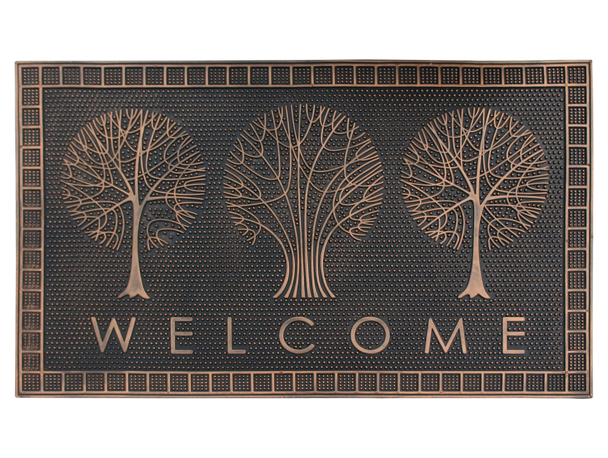 A1 Home Collections A1Home200121 Floor Rubber Pin Fun Designed Door Mats For Indoor Outdoor Entrance, 18' X 30', Welcome Tree