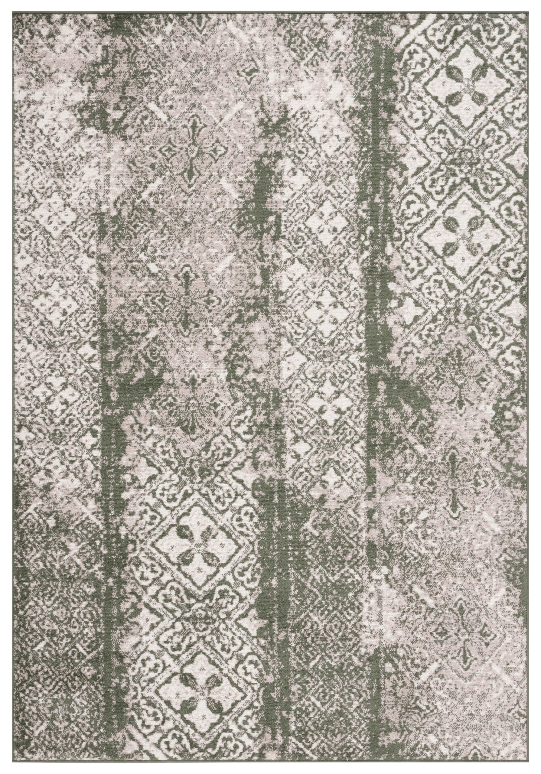 SAFAVIEH Adirondack Collection Area Rug - 3 x 5, Dark Green & Ivory, Moroccan Distressed Design, Non-Shedding & Easy Care, Ide