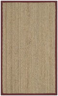 Safavieh Natural Fiber Collection Accent Rug - 26 x 4, Natural & Red, Border Herringbone Seagrass Design, Easy Care, Ideal for