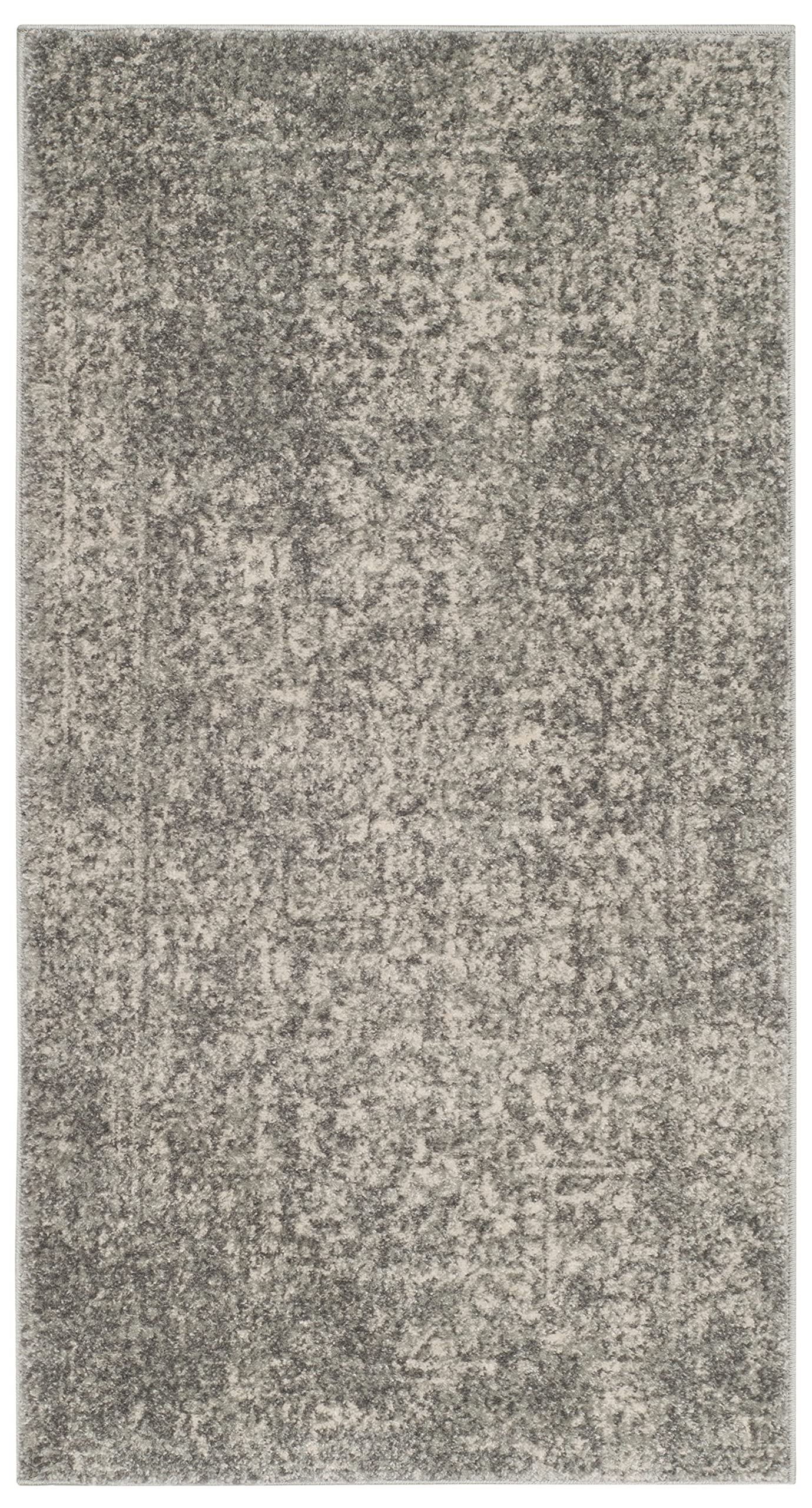 SAFAVIEH Evoke Collection 22 x 4 Silver / Ivory EVK256S Oriental Distressed Non-Shedding Living Room Bedroom Accent Rug