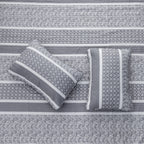 Great Bay Home 3-Piece Reversible Grey Full/Queen Quilt Comforter With 2 Shams | Lightweight, All-Season, Cozy, Modern Bedspread