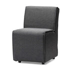 HomeRoots Fully Upholstered Grey Fabric Dining Chair on Casters