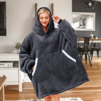 Kipswiza Wearable Blanket Hoodie, Sherpa Hooded Blanket Gifts For Women Mom Friends Teen Men, Thick Warm Cozy Weatshirt Blanket