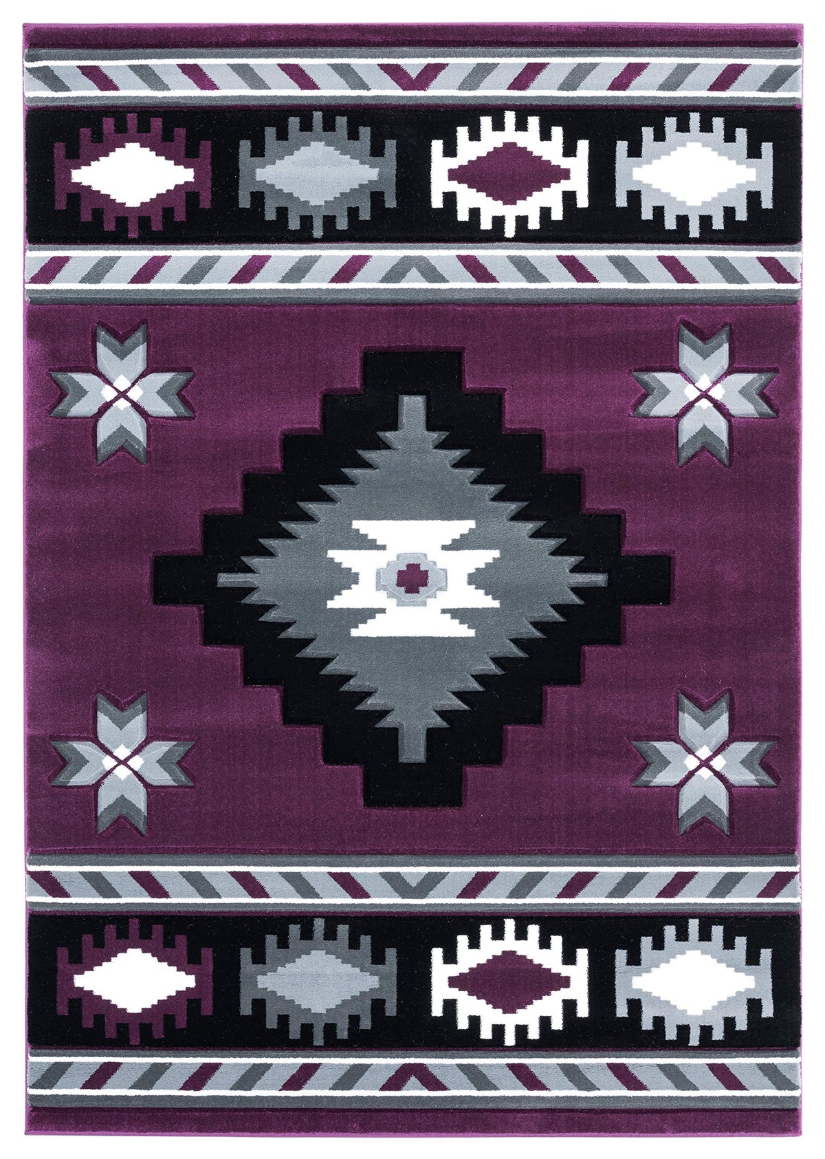 United Weavers Of America Bristol Caliente Plum Area Rug, 53 Inch  X 76 Inch