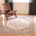 SAFAVIEH Brentwood Collection 4 Square Cream/Grey BNT865B Medallion Distressed Non-Shedding Living Room Bedroom Area Rug