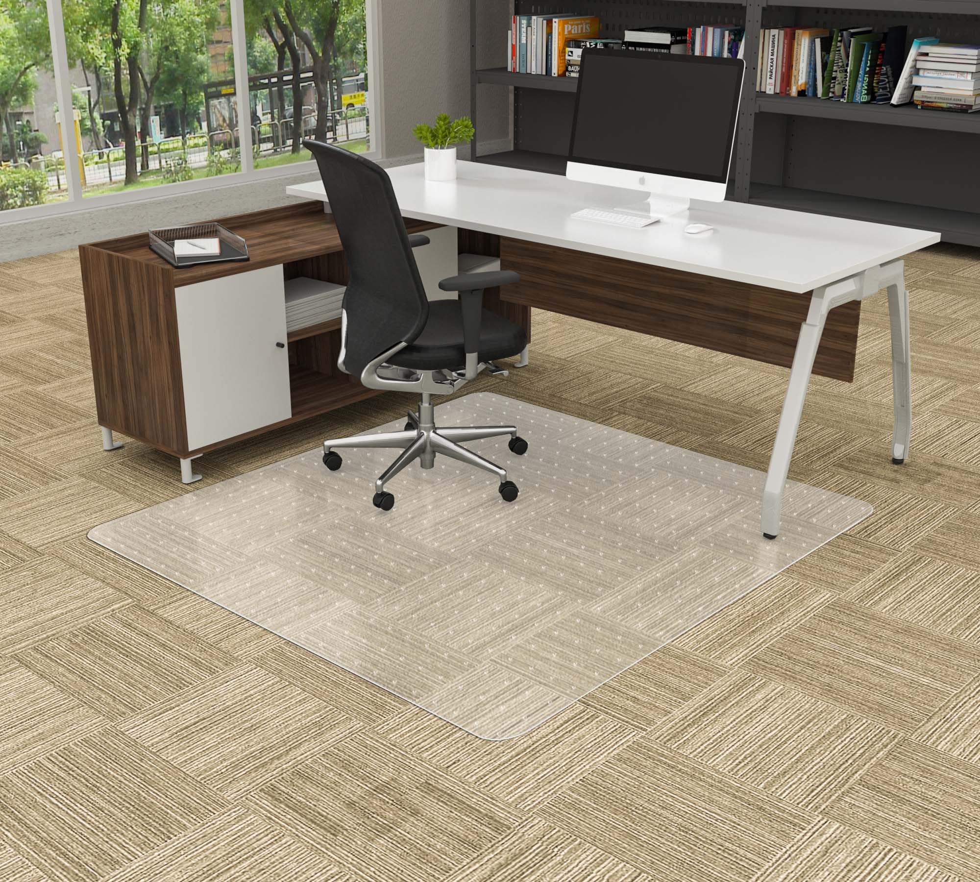 Amyracel Large Office Chair Mat Carpet- 48' X 48' Clear Computer Chair Mat For Home & Offices, Easy Glide Desk Chair Floor Mat