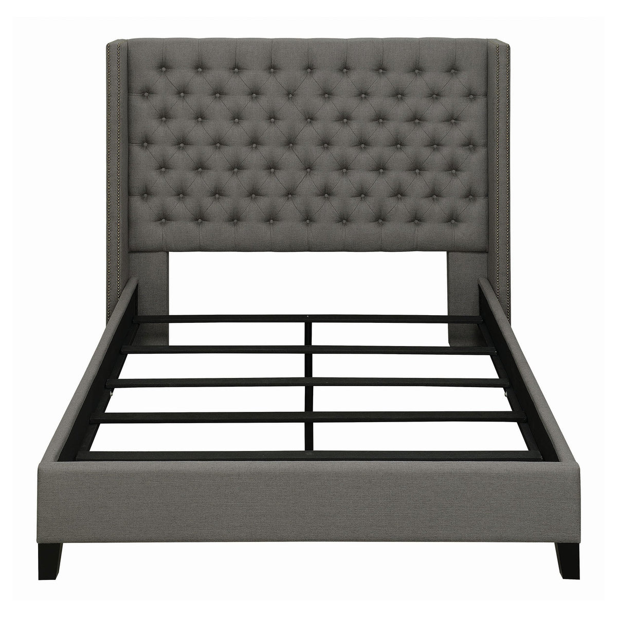 Coaster Home Furnishings Bancroft Transitional 60-Inch Fabric Upholstered Wingback Headboard For Bedroom Queen Size Grey 301405Qb1