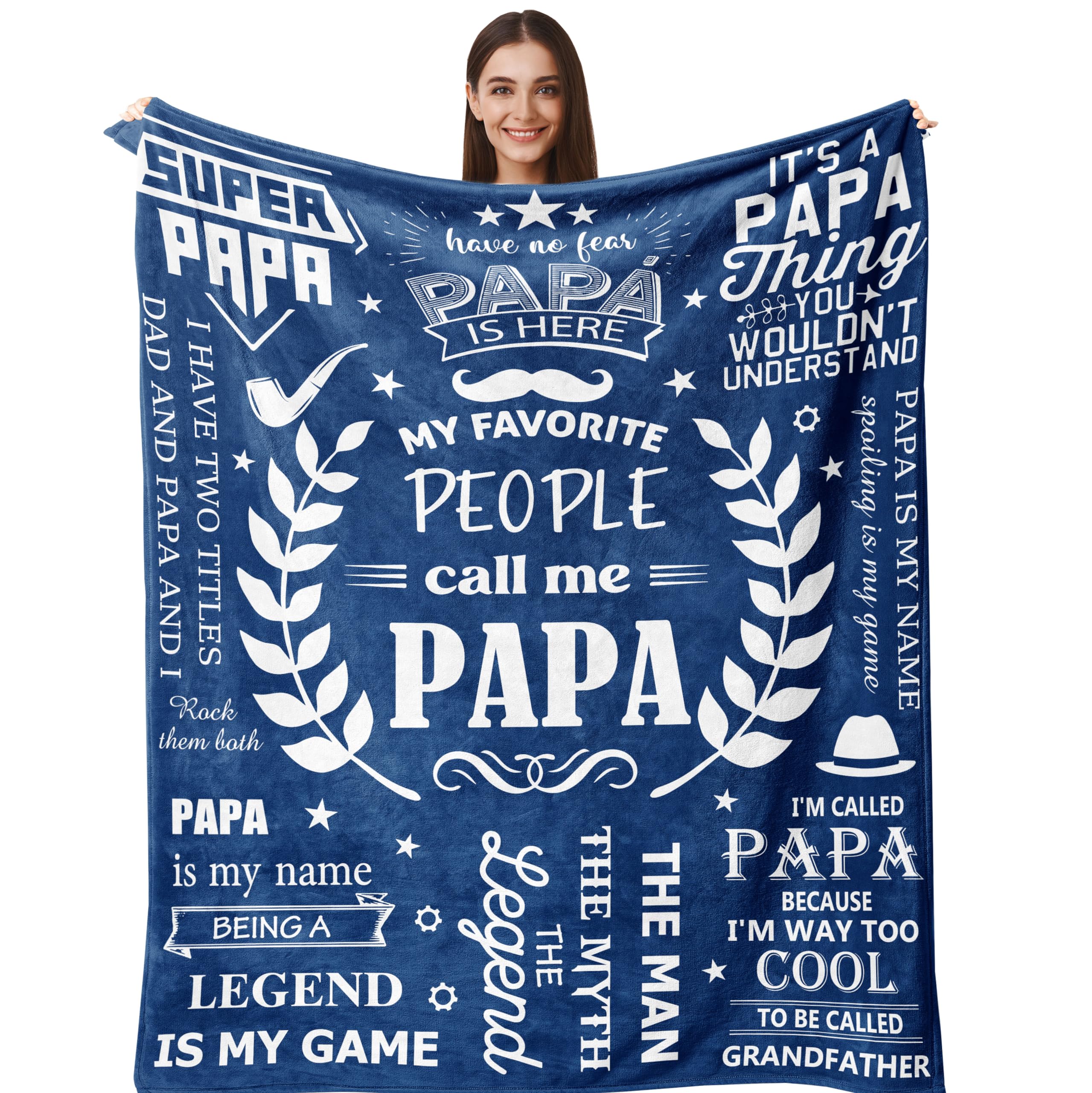 Henazin Grandpa Gifts, Gifts For Grandpa, Papa Gifts, Grandpa Blanket 50'X60', Grandpa Birthday Gifts, Best Grandpa Gifts, Fat