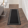 Nourison Essentials Black Ivory 22 x 12 Area Rug Easy Clean, Non Shedding, Bed Room, Living Room, Dining Room, Kitchen (12 Ru