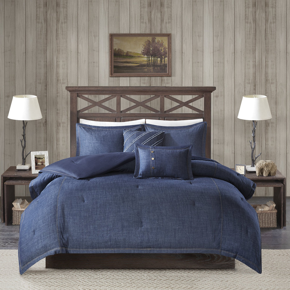 Woolrich Rustic Lodge Cabin Comforter Set - All Season Down Alternative Warm Bedding Layer And Matching Shams, Oversized Queen,