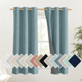 NICETOWN 100% Absolutely Blackout Linen Curtains with Thermal Insulated White Liner, Skylark Blue, 42 Wide, 63 Length Energy Sav