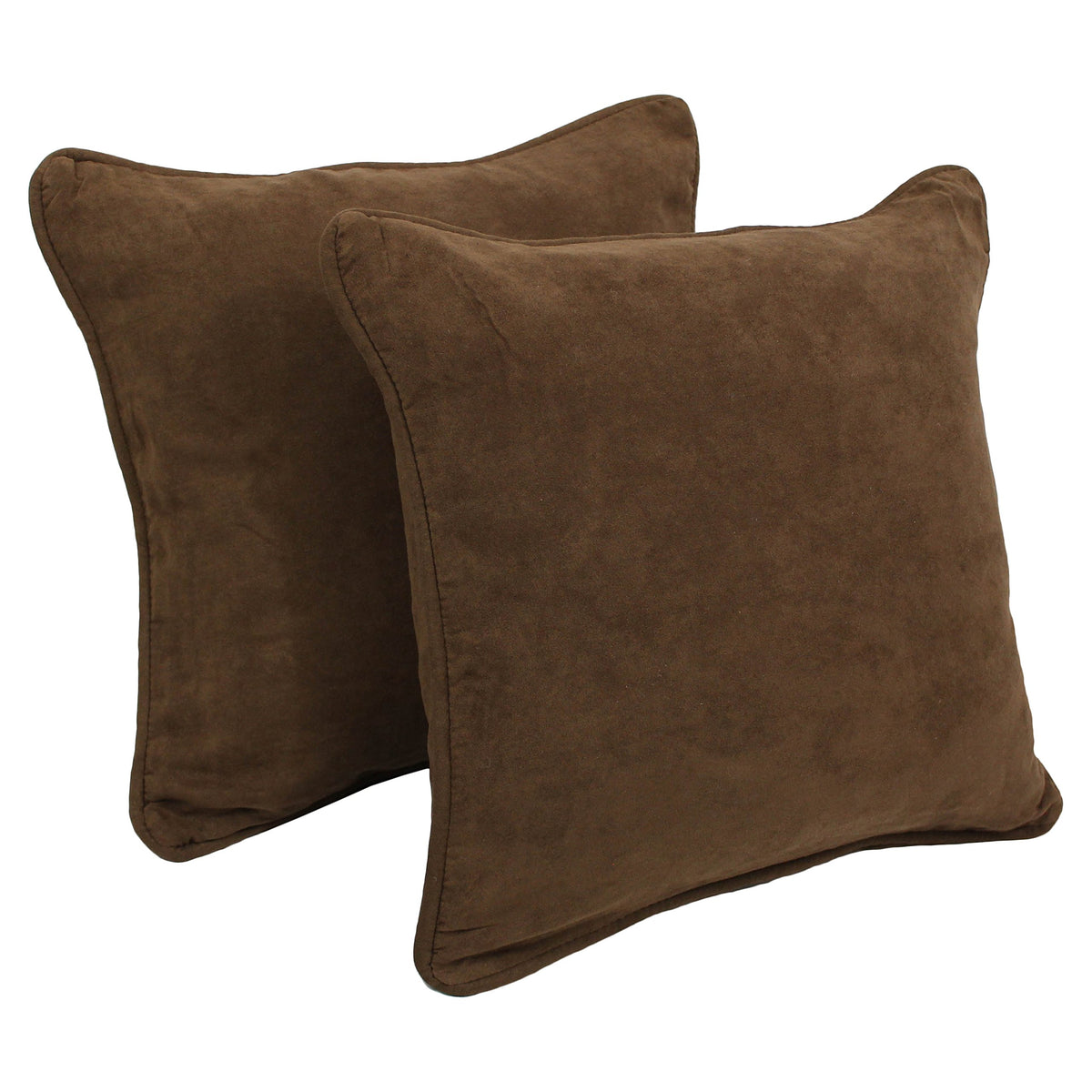 Blazing Needles Corded Microsuede Throw Pillow, 18&quot;, Chocolate 2 Count