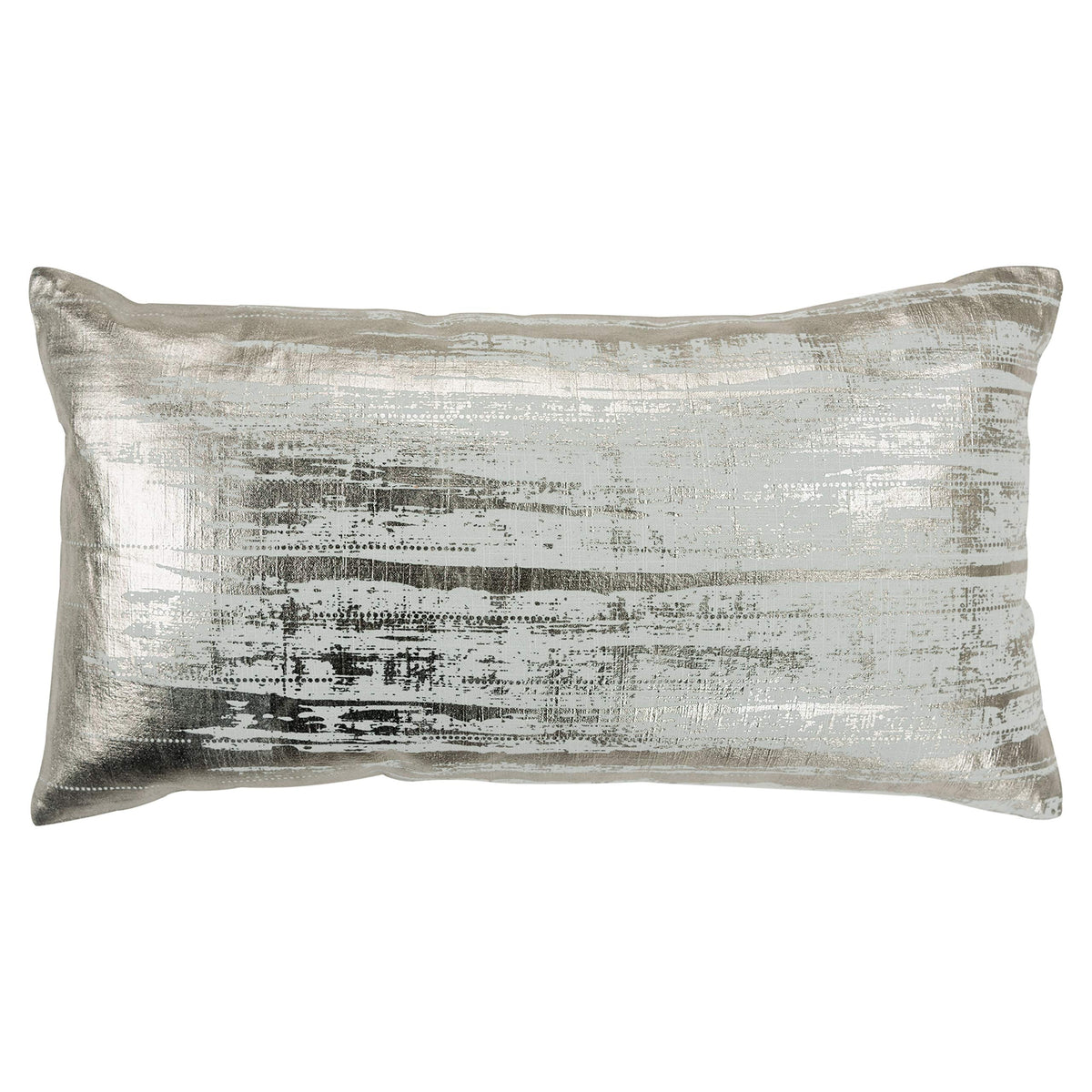 Rizzy Home Brushstroke 14&quot; X 26&quot; Poly Filled Pillow With Cotton Cover-Silver