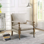 Coaster Furniture Upholstered Casters Beige Accent Chair 35.5"H x 31"W x 26.5"D 903058
