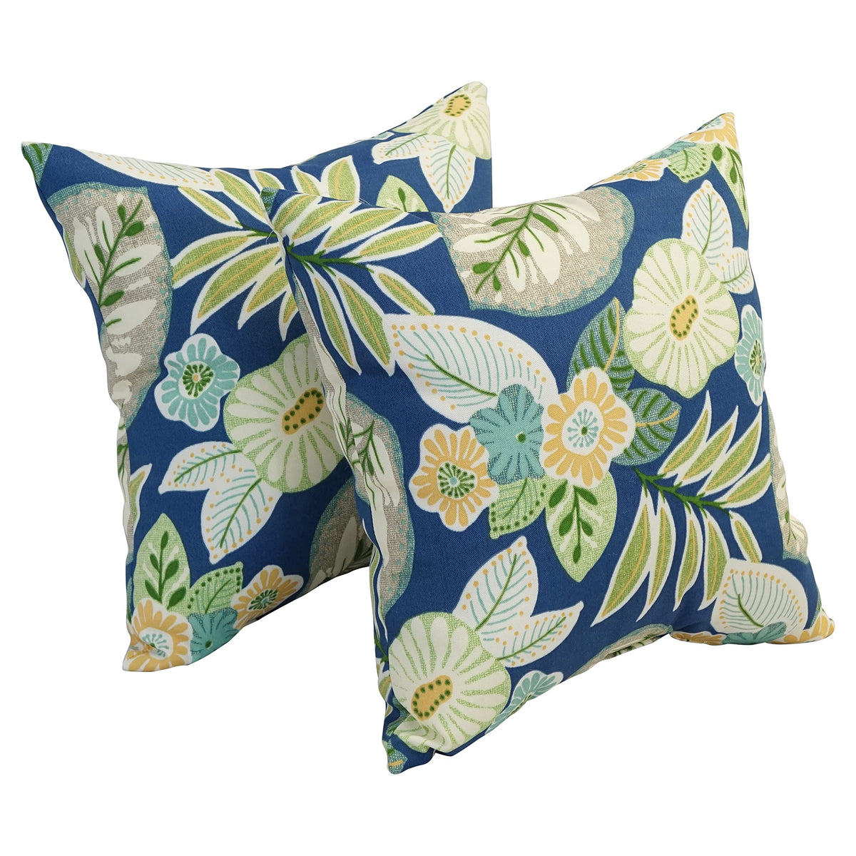 Blazing Needles Outdoor Floral Throw Pillow, 17&quot;, Marlow Pool 2 Count