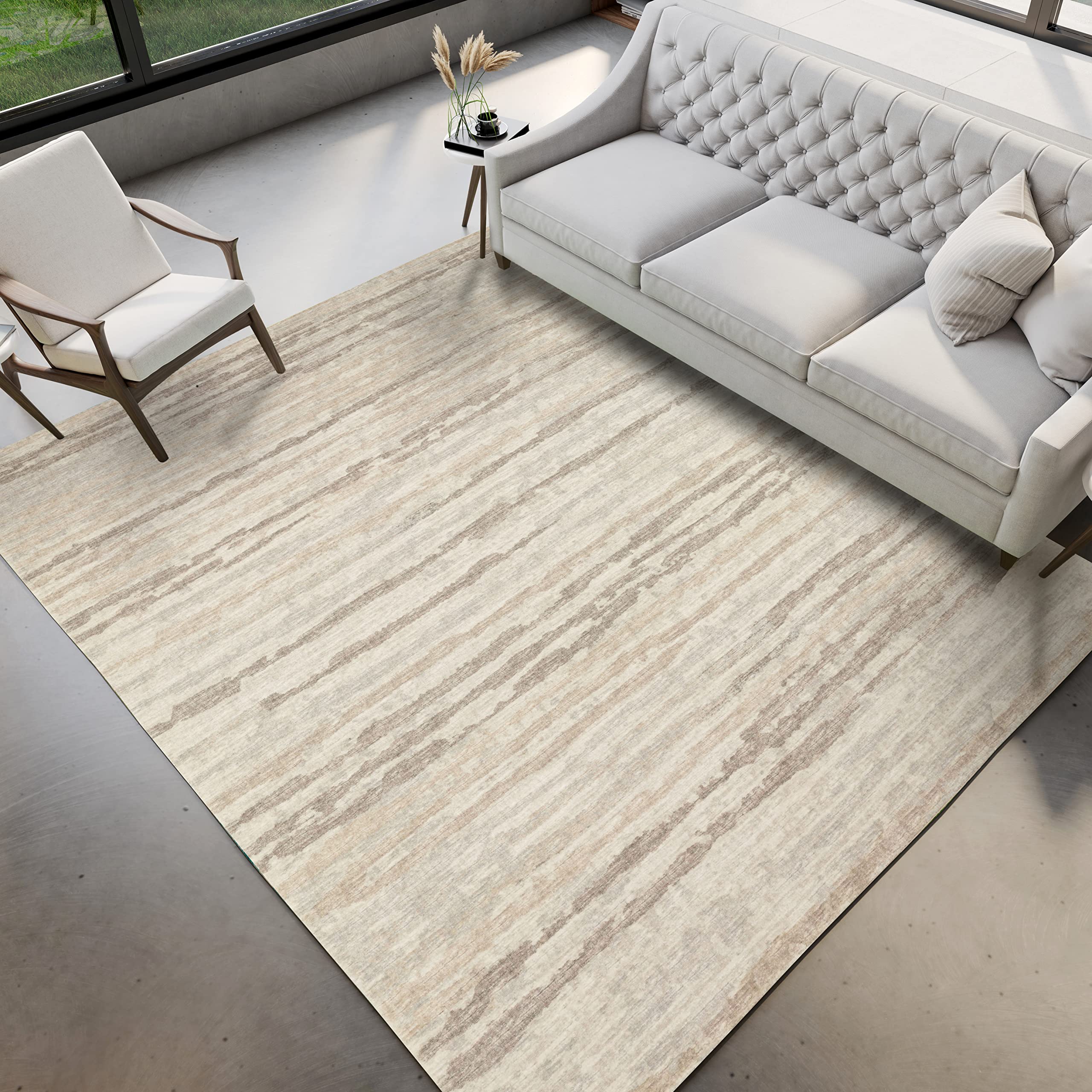 Dalyn Rugs Brisbane Br4 Destressed Striped Linen 3' X 5'