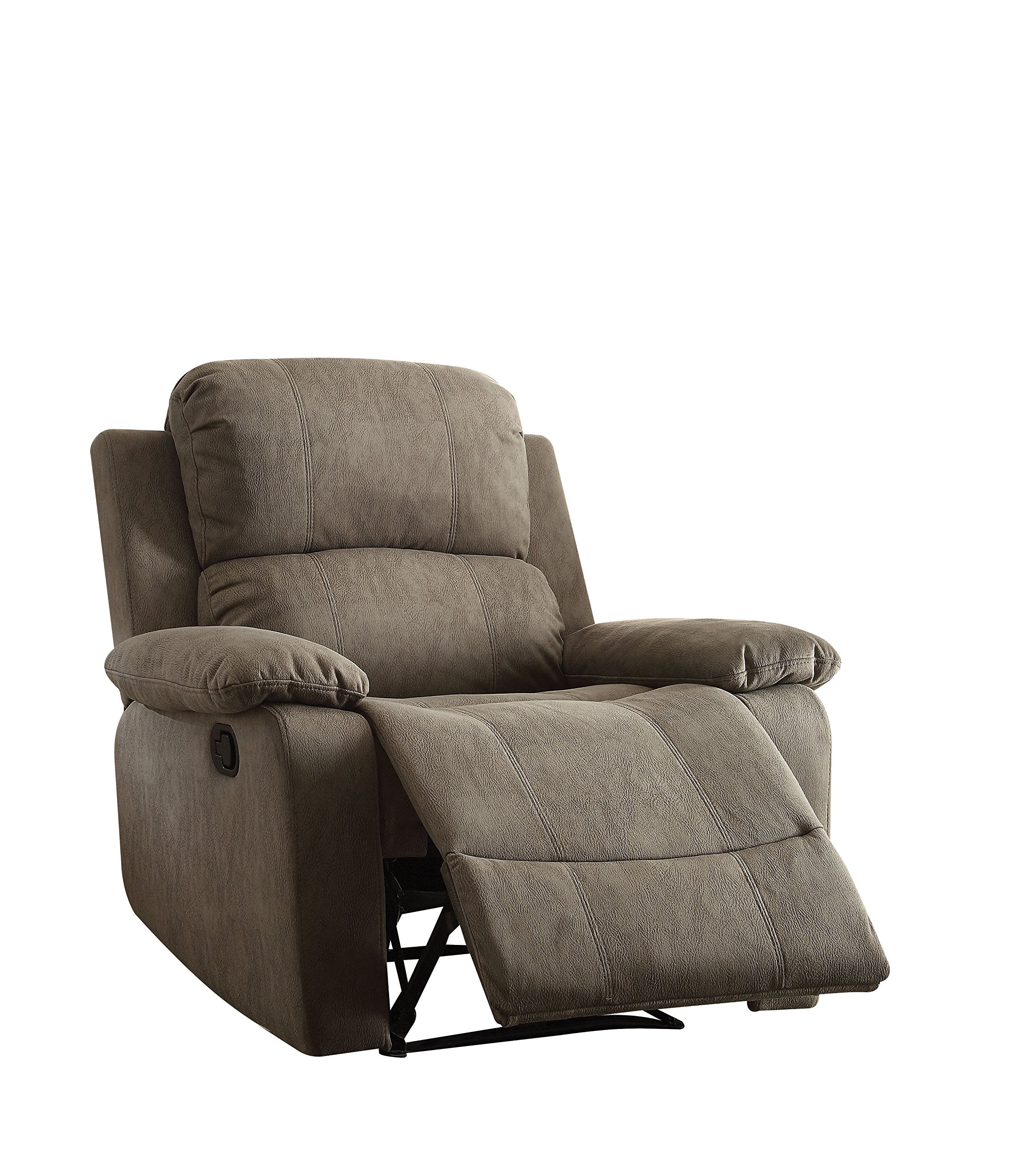 Acme Bina Microfiber Upholstered Motion Recliner with Pillow Top Armrest in Gray