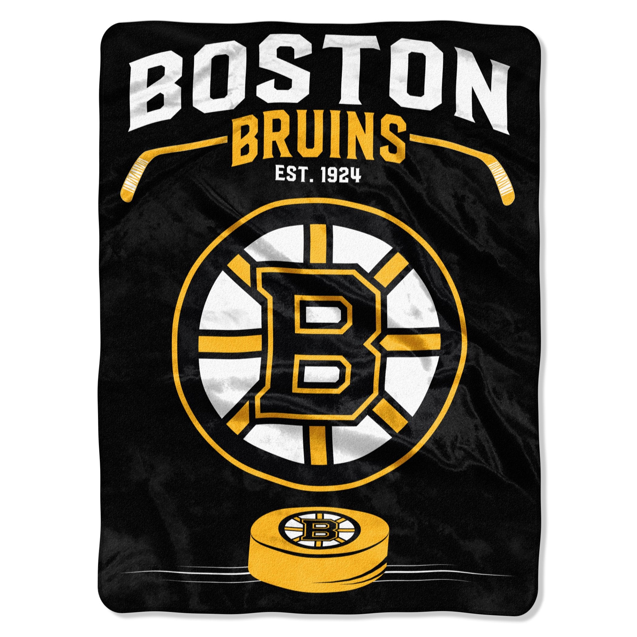 Northwest Nhl Boston Bruins Unisex-Adult Raschel Throw Blanket, 60'' X 80'', Inspired
