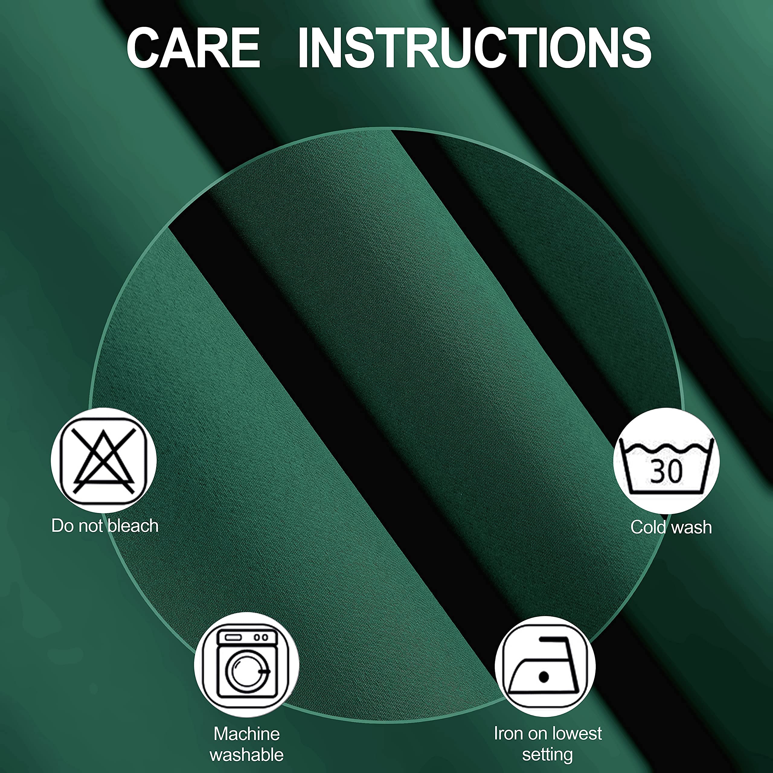 Lemomo 100% Blackout Curtains 40 X 63 Inch/Green Curtains 2 Panels With Black Liner/Double Layer Full Room Darkening Bedroom Cur