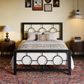 SHA CERLIN Twin Metal Bed Frame with Vintage Circular Design Headboard and Footboard,No Box Spring Required,Easy Assembly,Noise-