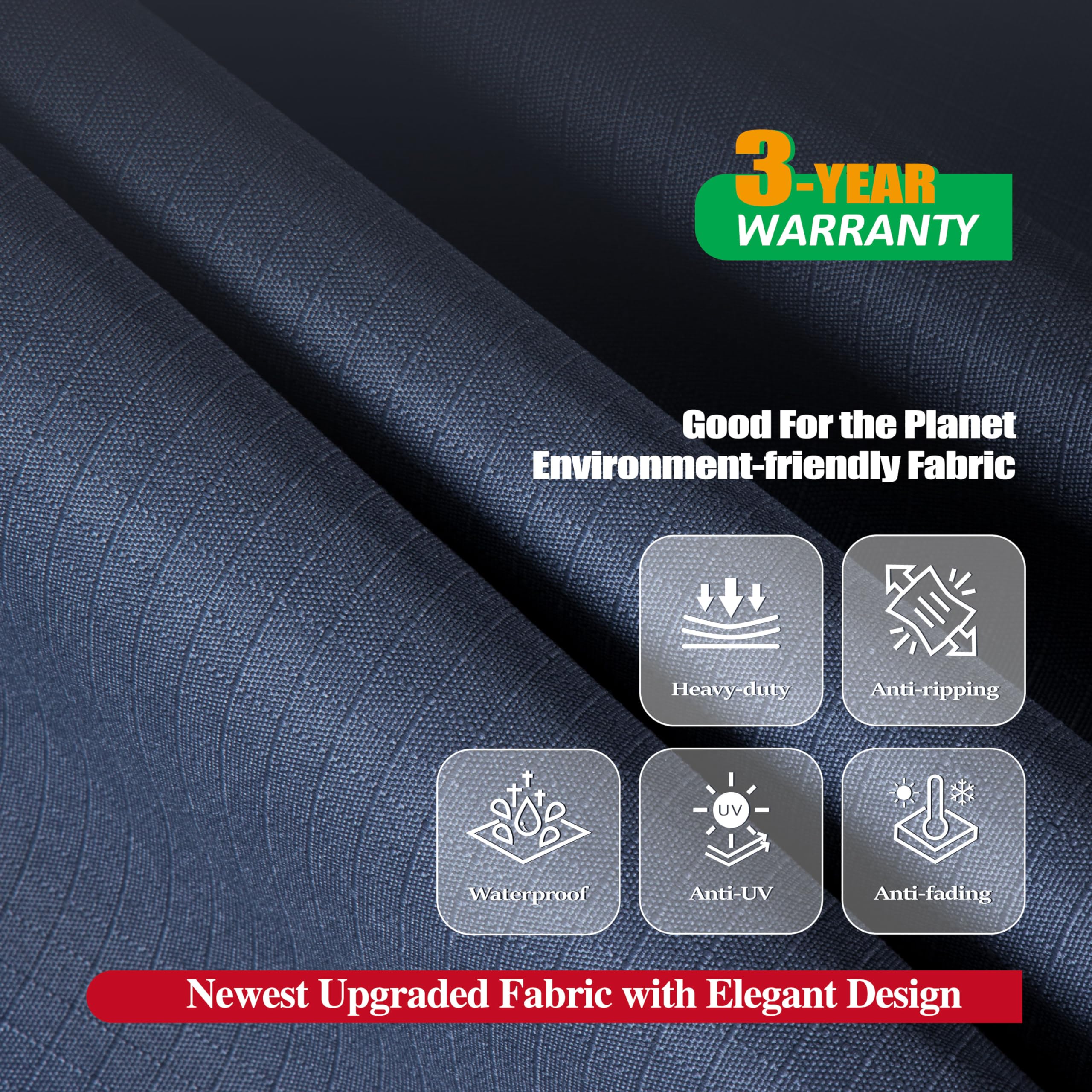 F&J Outdoors Heavy Duty Waterproof Anti-Uv Rip-Stop Fabric Extra Large Patio Furniture Covers, Grey, 160'X92'X35'