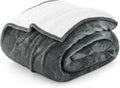Utopia Bedding Sherpa Blanket Queen Size [Grey, 90X90 Inches] - 480Gsm Thick Warm Plush Fleece Reversible Blanket For Bed, Sofa,