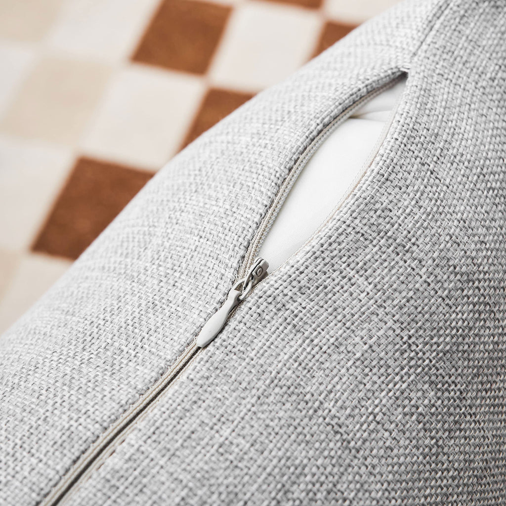 Home Brilliant Lumbar Pillow Covers Faux Linen Rectangular Throw Pillows Pillow Case Cushion Covers Set Of 4, 12 X 20, Light Gre