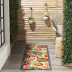 Nourison Aloha Indoor/Outdoor Multicolor 2' X 6' Area Rug, Easy Cleaning, Non Shedding, Bed Room, Living Room, Dining Room, Backyard, Deck, Patio (2X6)
