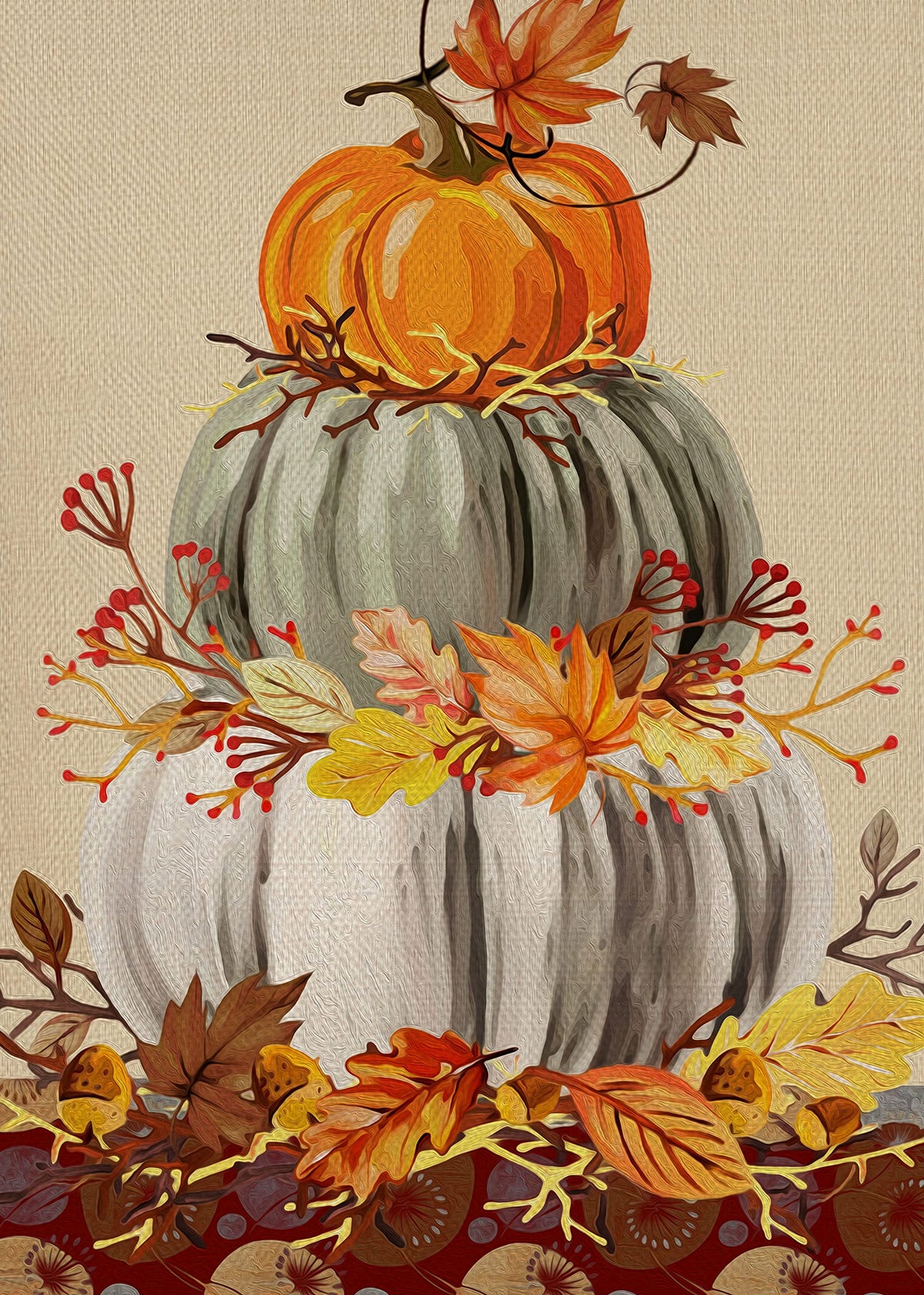 Covido Happy Fall Garden Flag Home Decorative Pumpkin Patch Maple Leaves House Yard Outside Small Flag, Welcome Autumn Outdoor H