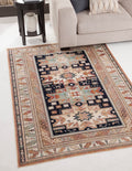 Abaqcasa Sonoma Gypsy Rust, Black, Ivory, Aqua Viscose Area Rug, 3'2" X 4'6"