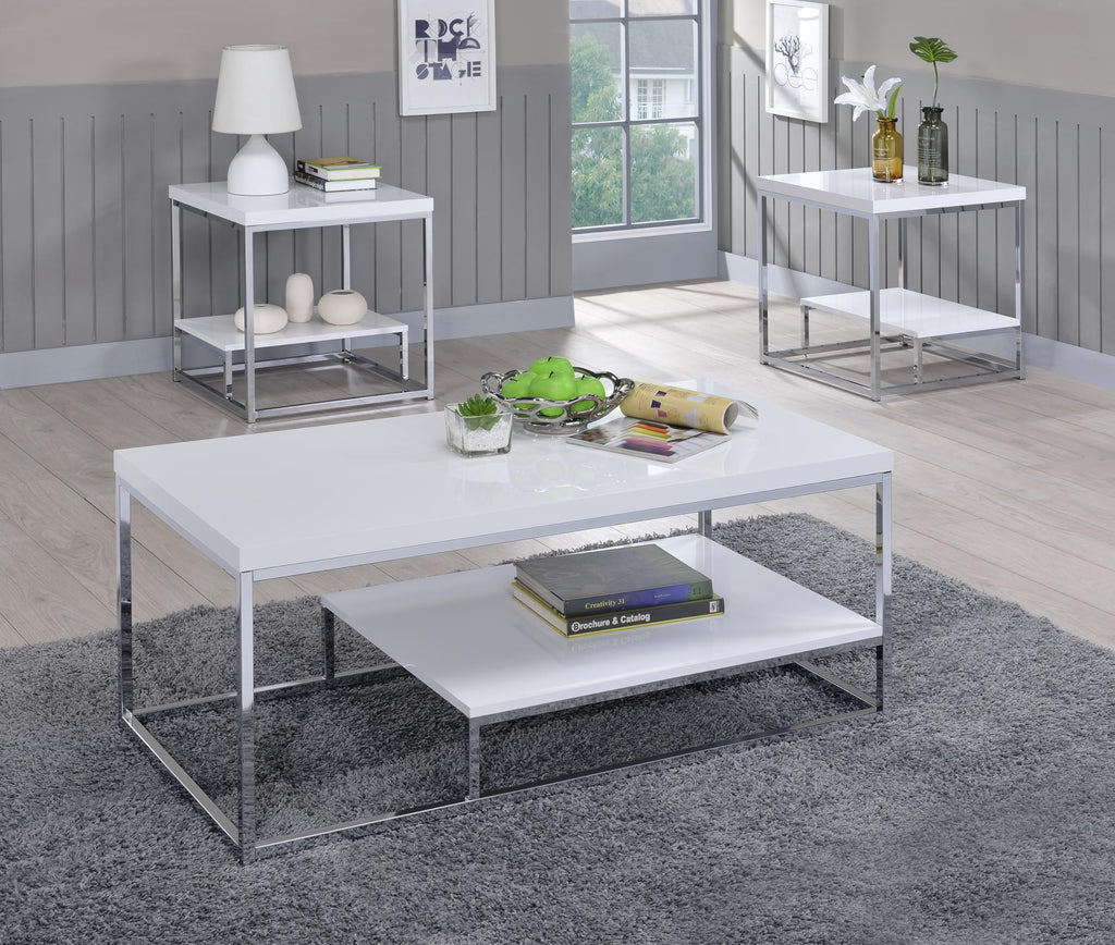 Steve Silver Company Lucia End Table, White