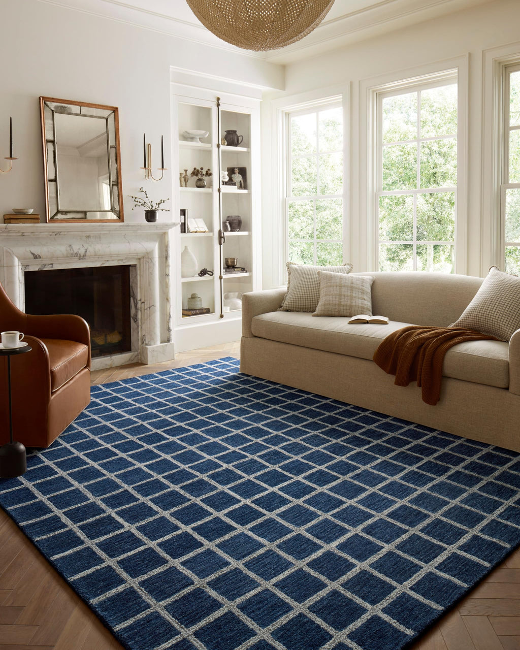 Loloi Chris Loves Julia x Polly Navy/Silver 7'-9'' x 9'-9'' Area Rug