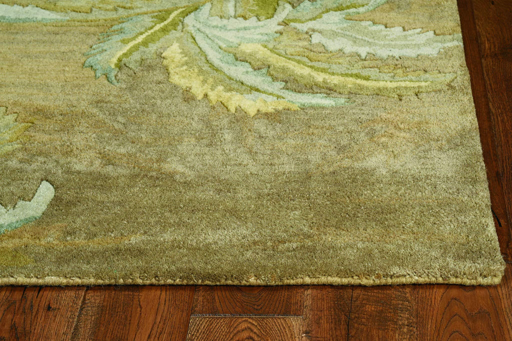 HomeRoots Decor 7'9' x 9'6' Wool Moss Area Rug