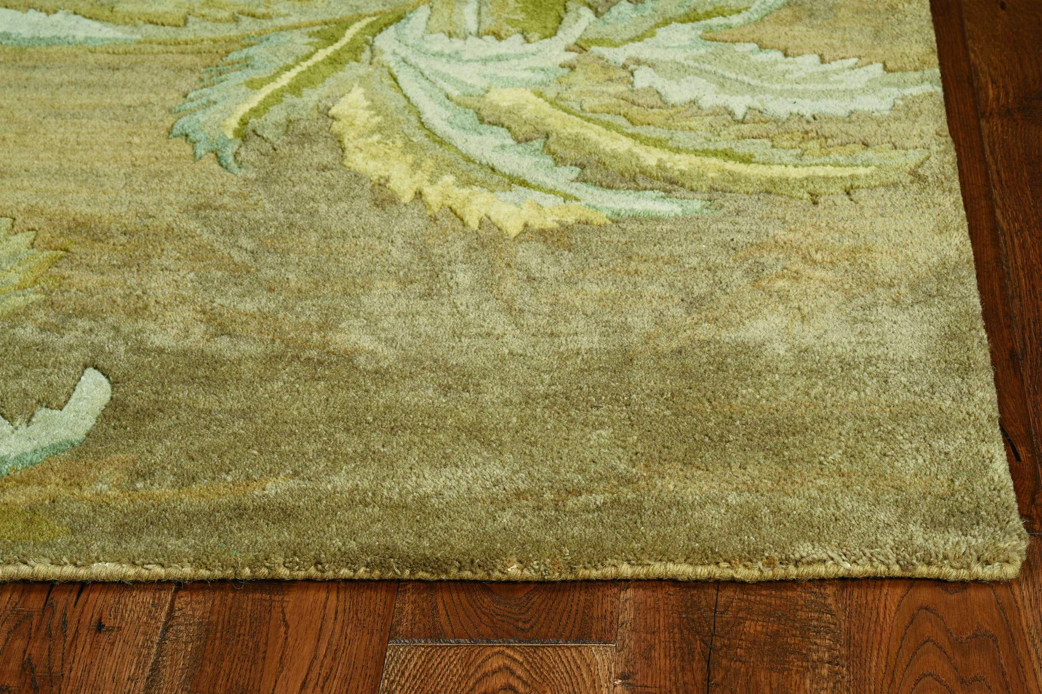 HomeRoots Decor 7'9' x 9'6' Wool Moss Area Rug