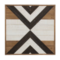 Kate and Laurel Baralt Shiplap Wood Plank Art, Black, White and Rustic Brown