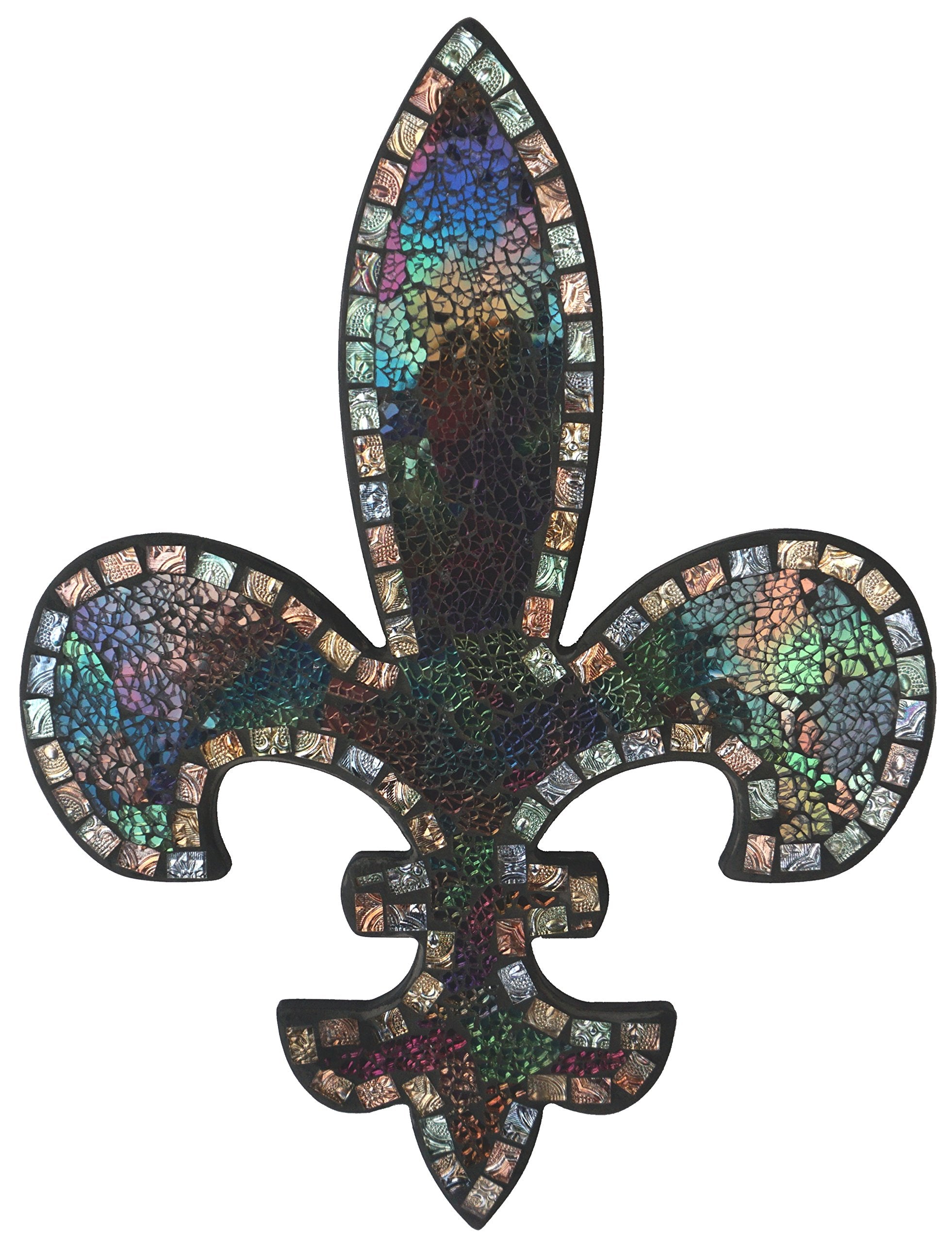 Lulu Decor, Fleur De Lis Decor, Mosaic Wall Decorative Plaque, Perfect for Housewarming Gift (Jazzy 16)