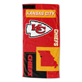 NORTHWEST NFL State Line Beach Towel, 30x60, Kansas City Chiefs