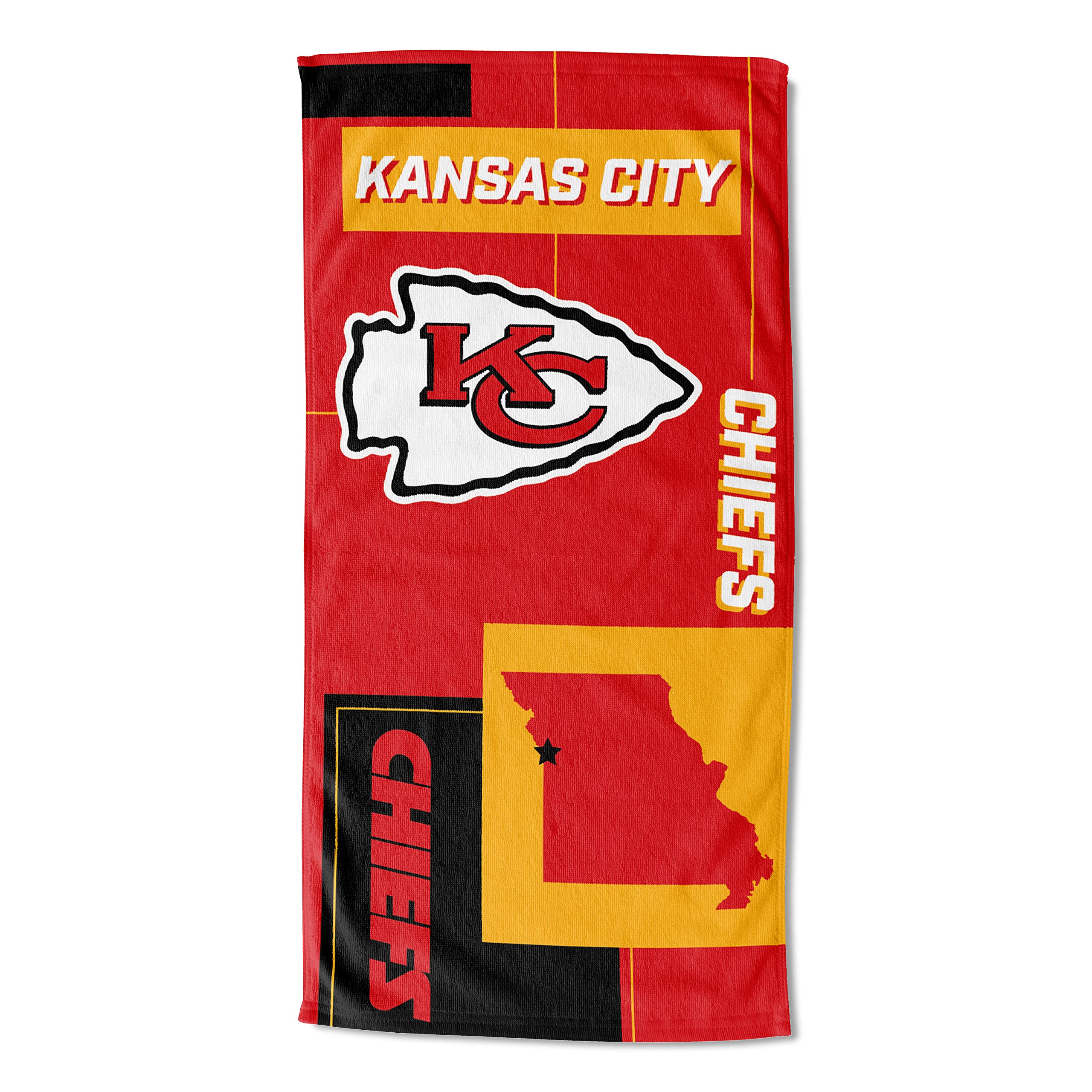 NORTHWEST NFL State Line Beach Towel, 30x60, Kansas City Chiefs
