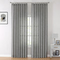 Vision Home Grey Pinch Pleated Semi Sheer Curtains Textured Light Filtering Window Curtains 102 Inch For Living Room Bedroom Ray