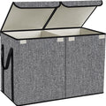 YOLOXO Large Kids Toy Box Chest Storage organizer with Double Flip-Top Lid - Collapsible Sturdy Toy Organizers And Storage Bins 