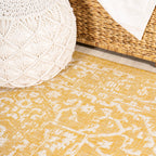 Jonathan Y Smb104A-28 Malta Bohemian Medallion Textured Weave Indoor Outdoor -Area Rug, Coastal, Traditional, Transitional Easy-Cleaning,Bedroom,Kitchen,Backyard,Patio,Non Shedding, Red/Taupe, 2 X 8