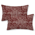 Boho Pillow Covers 12X20 Set Of 2, Burgandy Red Carpet Pattern Decorative Throw Pillows Linen Ethnic Design Bohemian Farmhouse C