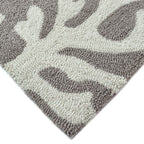 Liora Manne Capri Indoor/Outdoor Handmade Synthetic Blend Durable Area Rug - Traditional Border Coastal Beach Accent (Coral Border Silver) (8' Round)