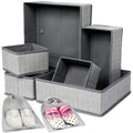 Faustyle Drawer Organisers  Pack Of 6 Wardrobe Storage Organizer With Sturdy Fabric & Foldable Cardboard Inserts  Organiser St