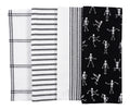 KAF Home Pantry Dancing Skeletons Holiday Kitchen Dish Towel Set of 4, Cotton Rich, 18 x 28-inch