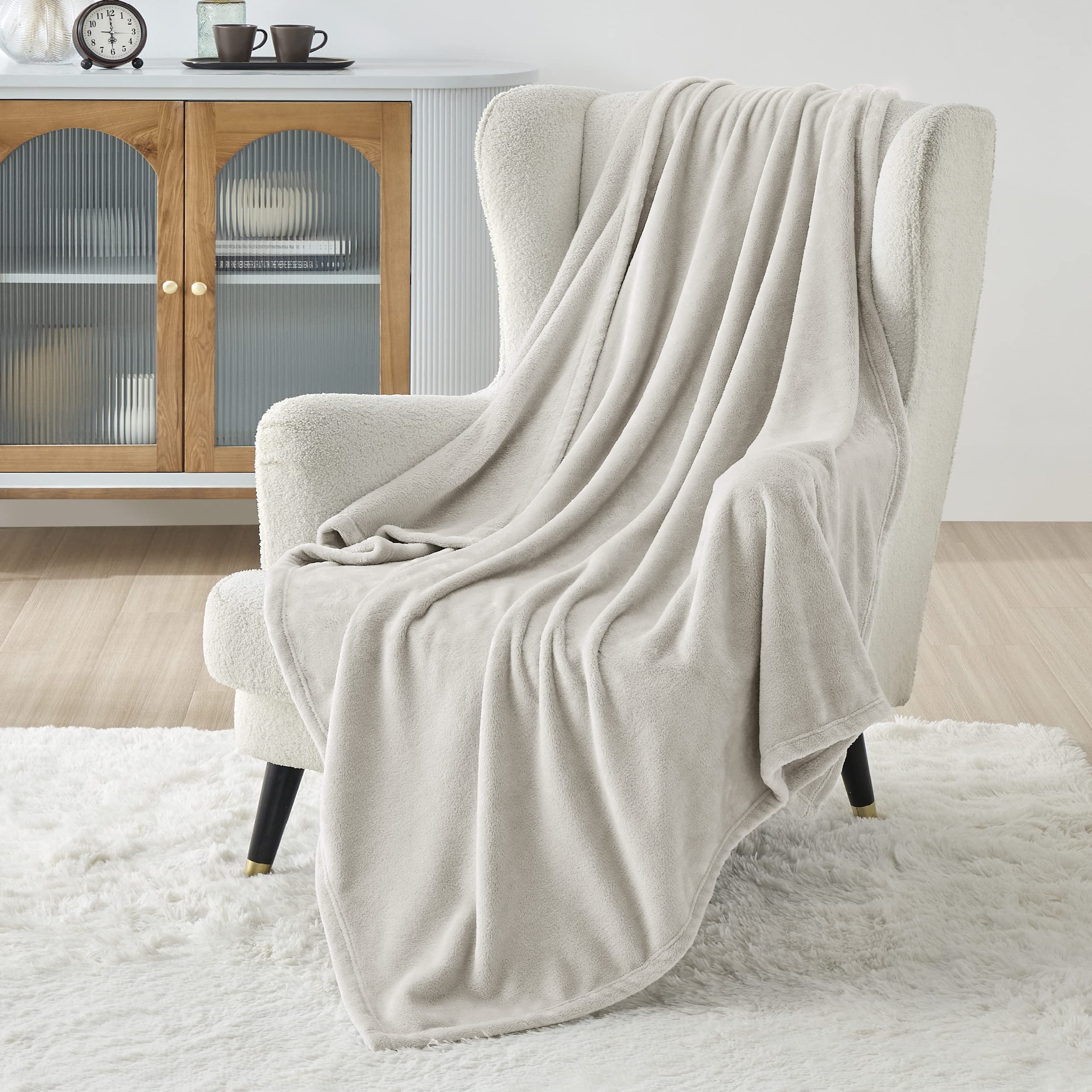 Bedsure Fleece Blanket Twin Blanket Linen - 280Gsm Soft Lightweight Plush Cozy Blankets For Bed, Sofa, Couch, Travel, Camping