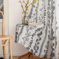 Meetsky Cotton Curtains 95 Inches Length For Living Room Boho Light Filtering Window Leaf Print Classical Drapes Back Tab Bohemi