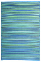 Fab Habitat Striped Outdoor Rug - Waterproof, Fade Resistant, Crease-Free, Reversible - Premium Recycled Plastic - Patio Porch B